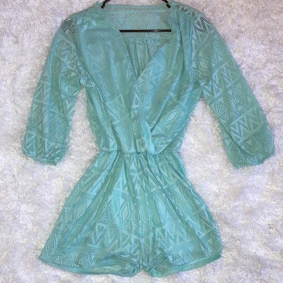 Brand Sage | Romper with shorts, mesh turquoise - Picture 2 of 7